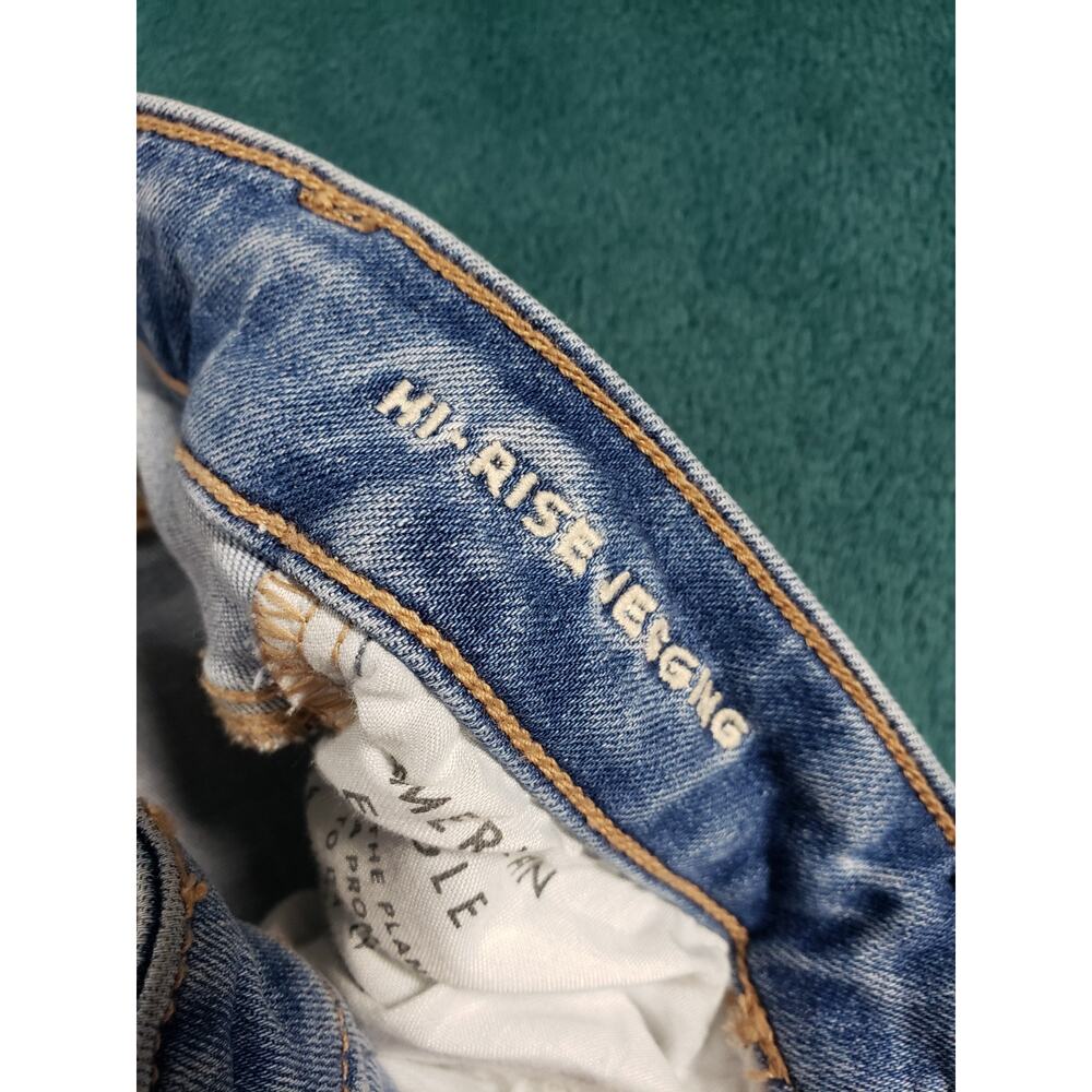American Eagle Jeans Size 00 Womens Blue Denim Stretch Pants High Rise Jegging - Picture 4 of 14